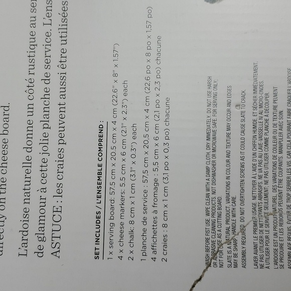 Cheese Slate Serving board with Handles - Picture 3 of 6